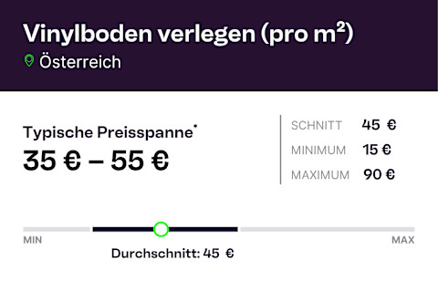 AT infographic Vinylboden verlegen pro m2