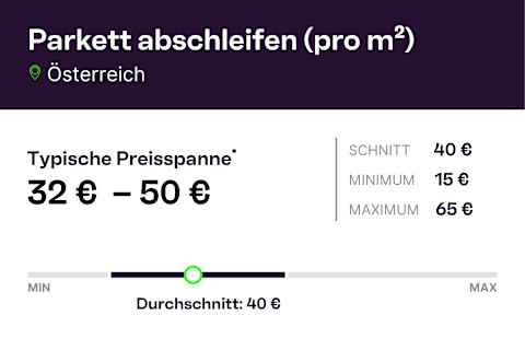 AT infographic Parkett abschleifen pro m2