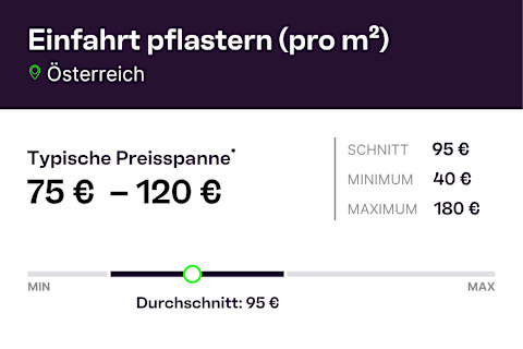 AT infographic Einfahrt pflastern pro m2
