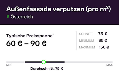 infographic Aussenfassade verputzen pro m2