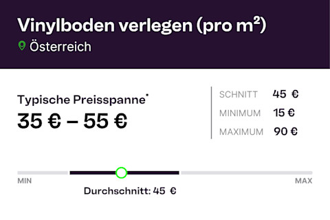 AT infographic Vinylboden verlegen pro m2